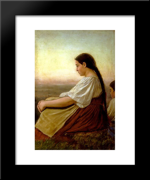 Girl 20x24 Black Modern Wood Framed Art Print Poster by Perov, Vasily