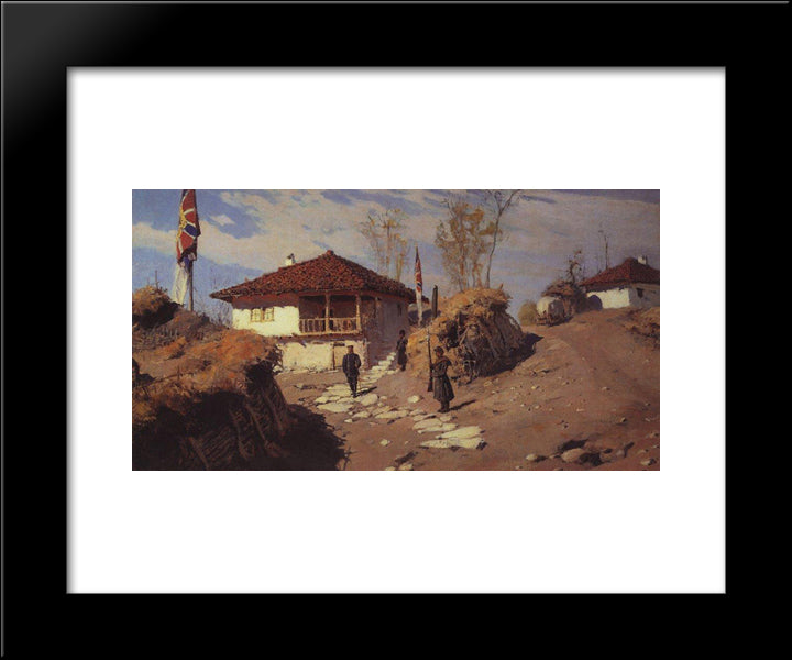 Headquarters Of Commander Of Ruschuksk Detachment In Brestovets 20x24 Black Modern Wood Framed Art Print Poster by Polenov, Vasily