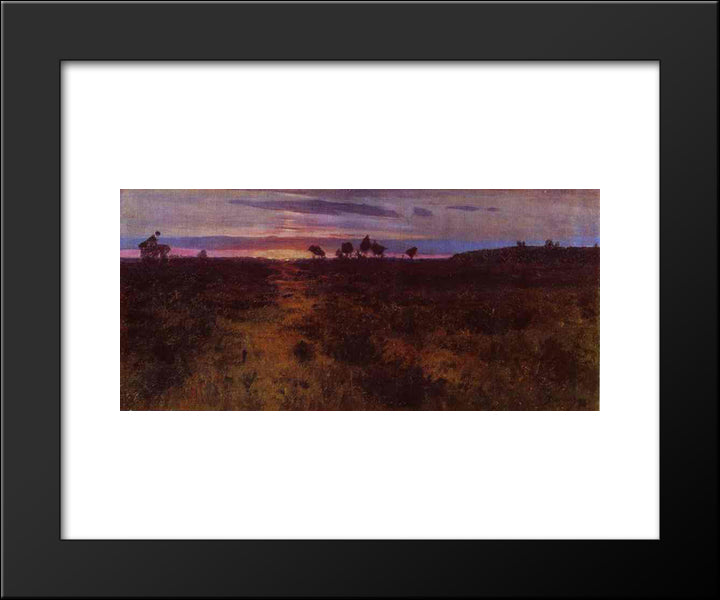 Sunset 20x24 Black Modern Wood Framed Art Print Poster by Polenov, Vasily
