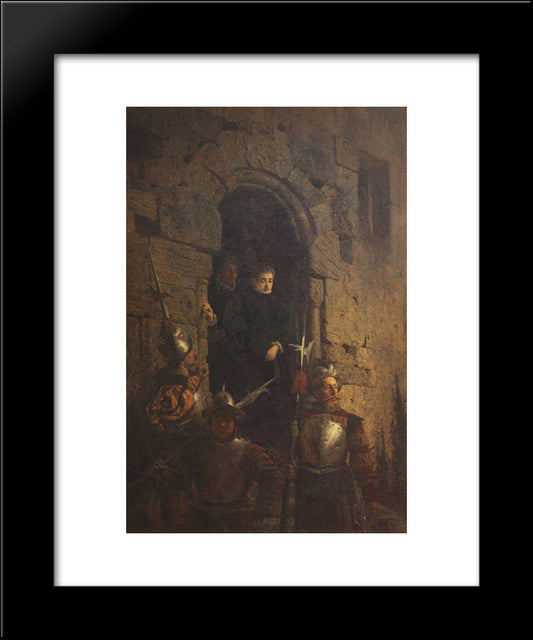 The Arrest Of A Huguenot 20x24 Black Modern Wood Framed Art Print Poster by Polenov, Vasily