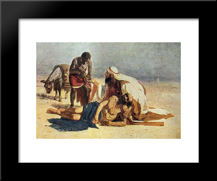 The Good Samaritan 20x24 Black Modern Wood Framed Art Print Poster by Surikov, Vasily