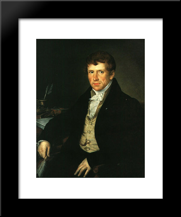 Diomede V. Kiselev 20x24 Black Modern Wood Framed Art Print Poster by Tropinin, Vasily