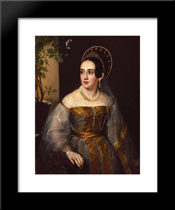 Karzinkina Katherine 20x24 Black Modern Wood Framed Art Print Poster by Tropinin, Vasily