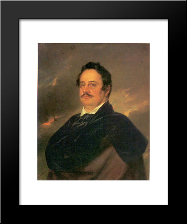 Nikolai Nikolajevitj Rajevskij 20x24 Black Modern Wood Framed Art Print Poster by Tropinin, Vasily