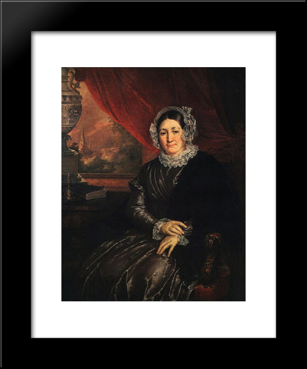 Portrait Of E. P. Protasyeva 20x24 Black Modern Wood Framed Art Print Poster by Tropinin, Vasily
