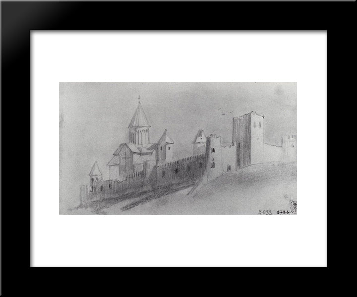 Ananuri 20x24 Black Modern Wood Framed Art Print Poster by Vereshchagin, Vasily