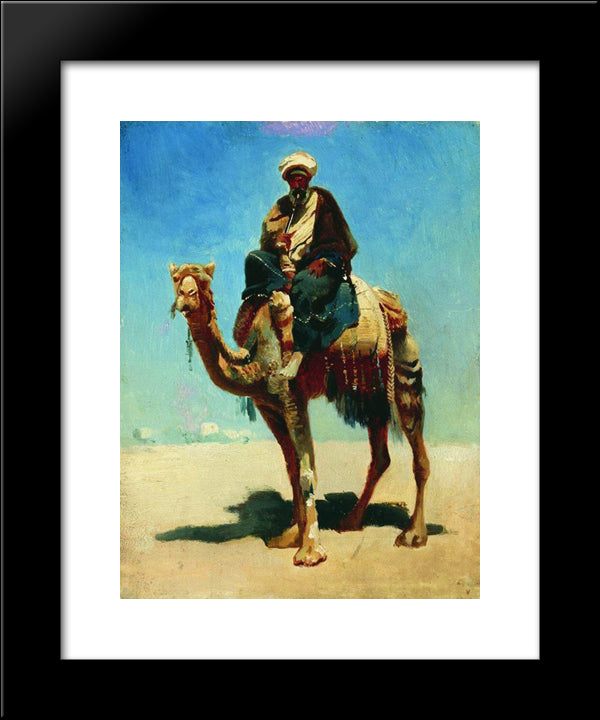 Arab On Camel 20x24 Black Modern Wood Framed Art Print Poster by Vereshchagin, Vasily