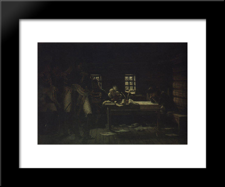 At Gorodnia. Breakthrough Or Withdraw 20x24 Black Modern Wood Framed Art Print Poster by Vereshchagin, Vasily