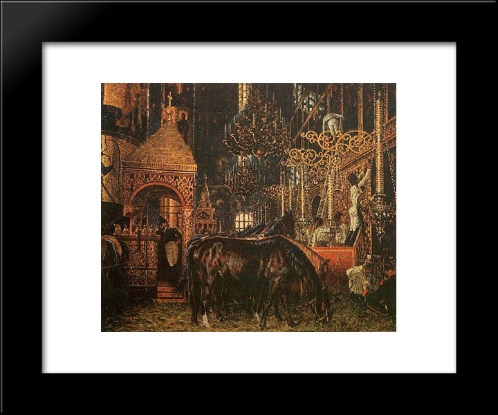 At The Assumption Cathedral 20x24 Black Modern Wood Framed Art Print Poster by Vereshchagin, Vasily