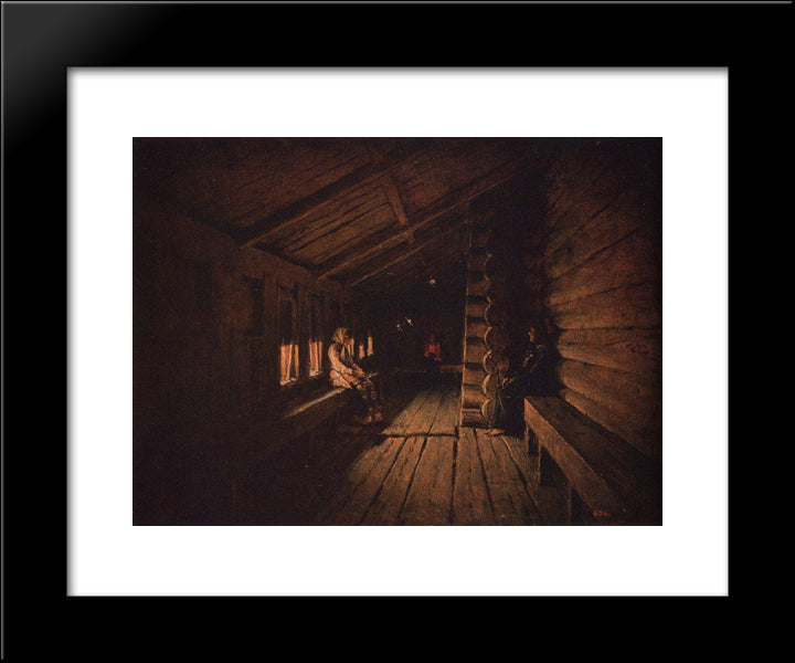 Before The Confession At The Entrance To A Village Church 20x24 Black Modern Wood Framed Art Print Poster by Vereshchagin, Vasily