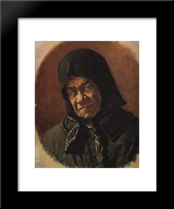 Beggar, Ninety Six Years Old 20x24 Black Modern Wood Framed Art Print Poster by Vereshchagin, Vasily