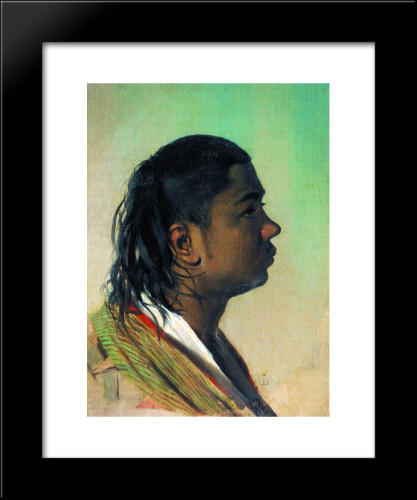 Boy-Uzbek 20x24 Black Modern Wood Framed Art Print Poster by Vereshchagin, Vasily