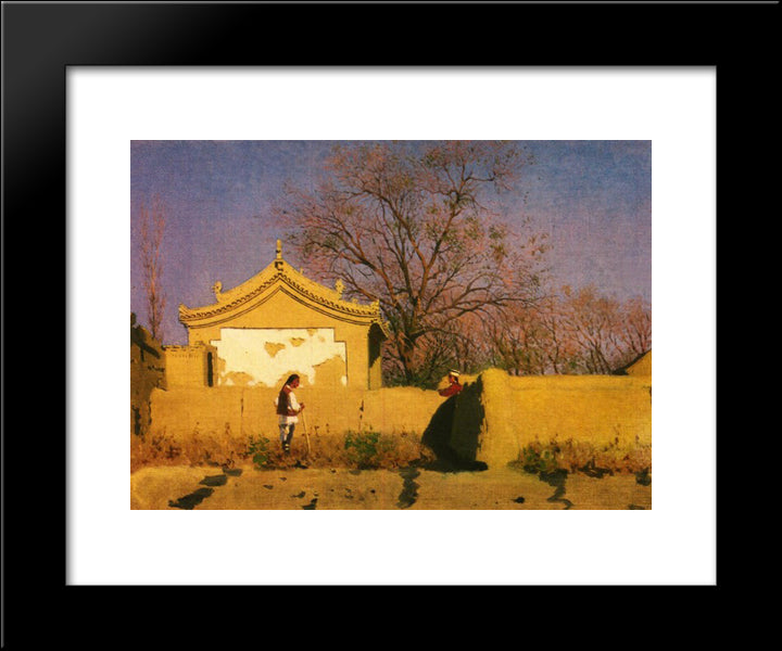 Chinese House 20x24 Black Modern Wood Framed Art Print Poster by Vereshchagin, Vasily