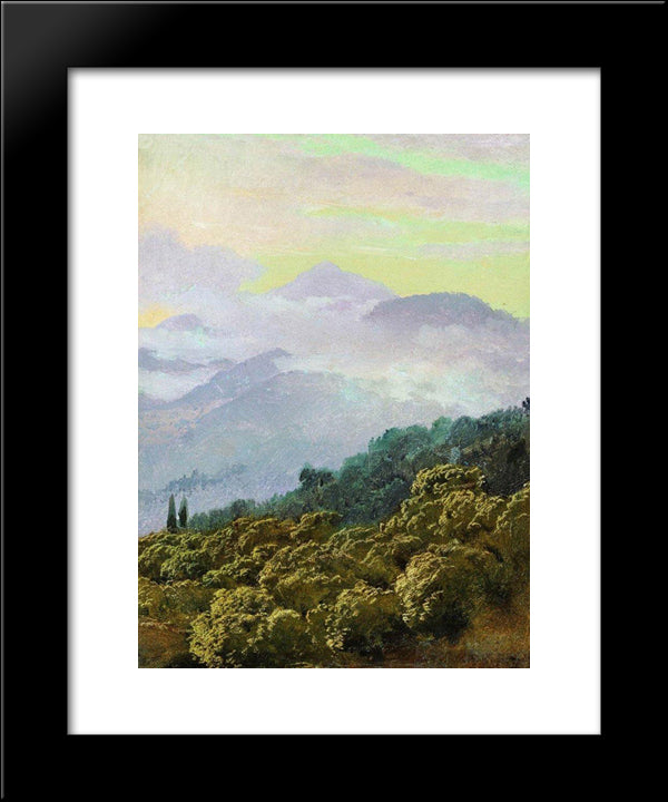 Crimean Mountains 20x24 Black Modern Wood Framed Art Print Poster by Vereshchagin, Vasily