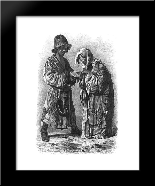 Douvana (Begging Dervishes) 20x24 Black Modern Wood Framed Art Print Poster by Vereshchagin, Vasily