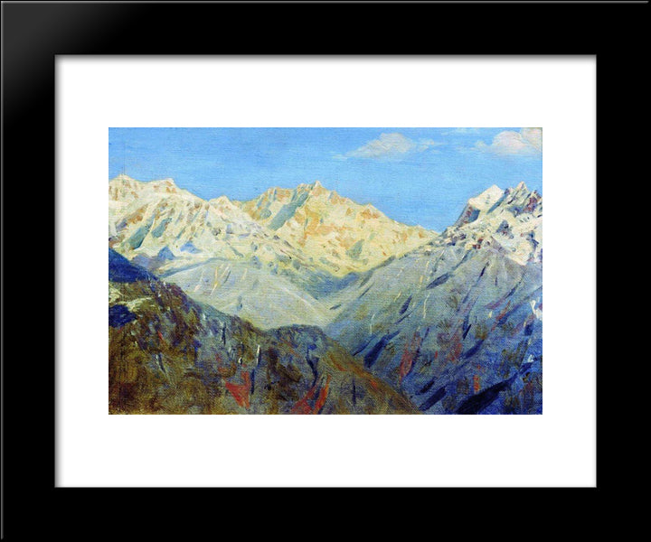 Himalayas. The Main Peak 20x24 Black Modern Wood Framed Art Print Poster by Vereshchagin, Vasily
