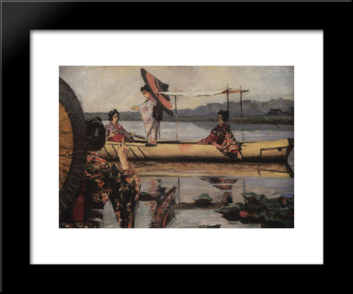 In A Boat 20x24 Black Modern Wood Framed Art Print Poster by Vereshchagin, Vasily