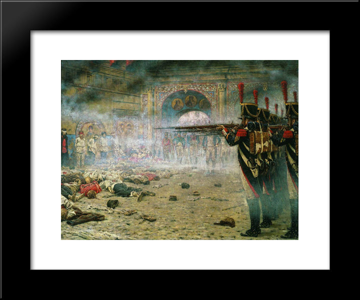 In Defeated Moscow ( Arsonists Or Shooting In The Kremlin) 20x24 Black Modern Wood Framed Art Print Poster by Vereshchagin, Vasily