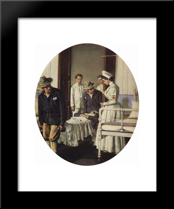 In The Hospital 20x24 Black Modern Wood Framed Art Print Poster by Vereshchagin, Vasily
