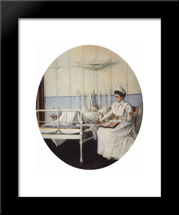 Interrupted Letter 20x24 Black Modern Wood Framed Art Print Poster by Vereshchagin, Vasily
