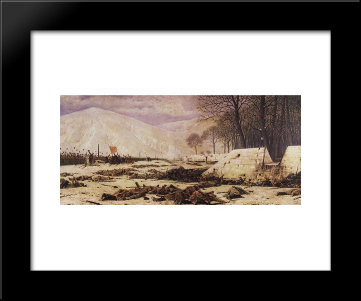 Shipka Field 20x24 Black Modern Wood Framed Art Print Poster by Vereshchagin, Vasily