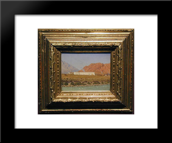 Strengthening Naryn In Tien Shan (Celestial Mountains) Near Kashgar Border 20x24 Black Modern Wood Framed Art Print Poster by Vereshchagin, Vasily