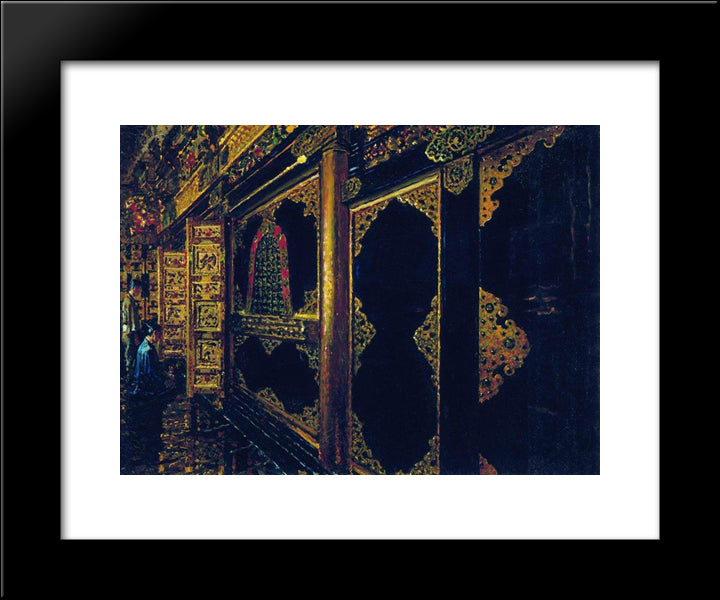 Temple In Tokyo 20x24 Black Modern Wood Framed Art Print Poster by Vereshchagin, Vasily