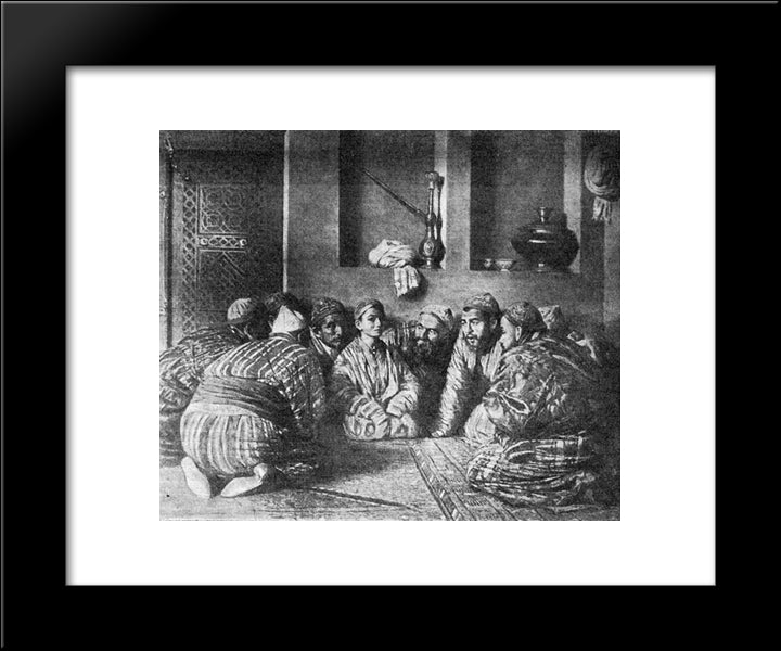 The Bacha And His Admirers 20x24 Black Modern Wood Framed Art Print Poster by Vereshchagin, Vasily