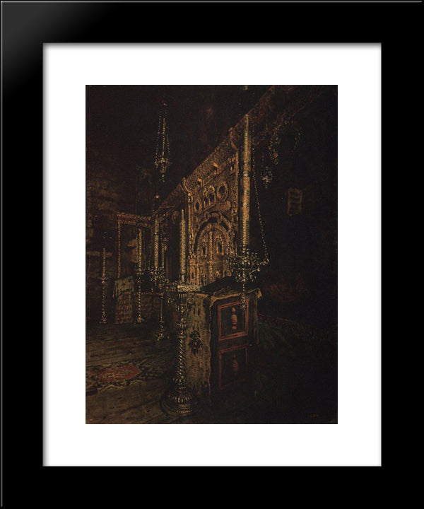 The Iconostasis Of The Church Of John The Theologian On Ishna Near Rostov Yaroslavsky 20x24 Black Modern Wood Framed Art Print Poster by Vereshchagin, Vasily