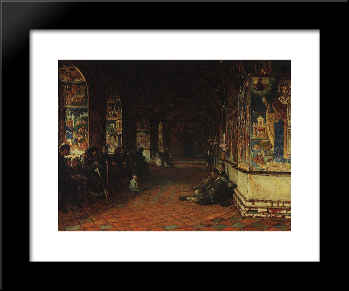 The Porch Of The Church Of John The Baptist In Tolchkovo. Yaroslavl 20x24 Black Modern Wood Framed Art Print Poster by Vereshchagin, Vasily