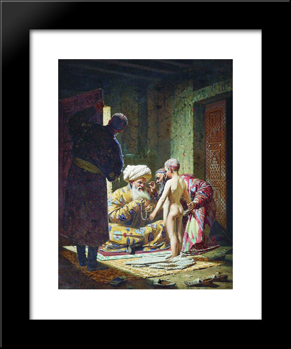 The Sale Of The Child Slave 20x24 Black Modern Wood Framed Art Print Poster by Vereshchagin, Vasily