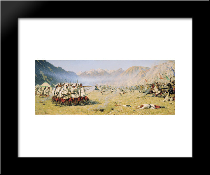 Unawares Attack 20x24 Black Modern Wood Framed Art Print Poster by Vereshchagin, Vasily