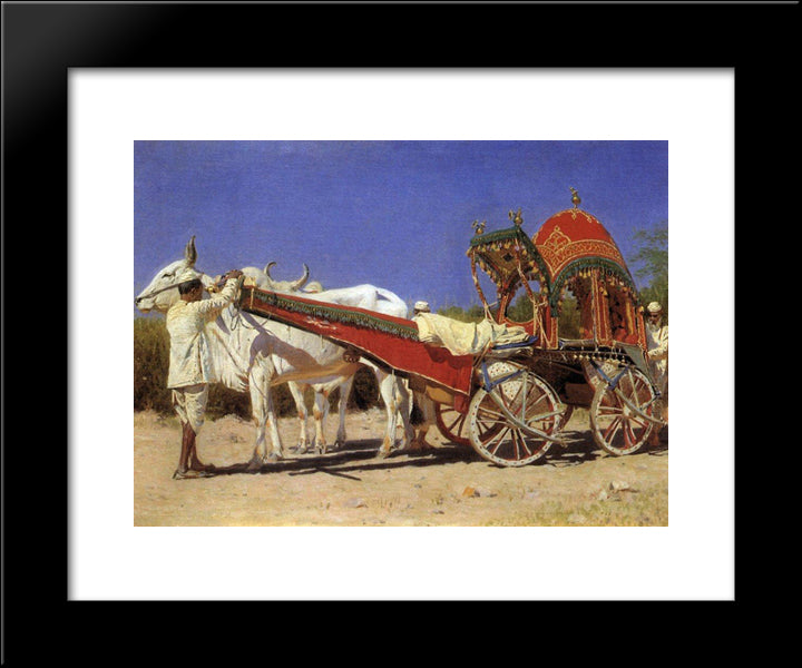 Vehicle Of Rich People In Delhi 20x24 Black Modern Wood Framed Art Print Poster by Vereshchagin, Vasily