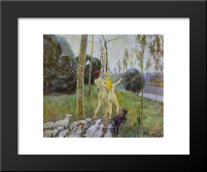 Daphnis And Chloe 20x24 Black Modern Wood Framed Art Print Poster by Borisov Musatov, Victor