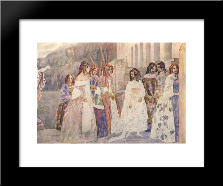 Requiem 20x24 Black Modern Wood Framed Art Print Poster by Borisov Musatov, Victor