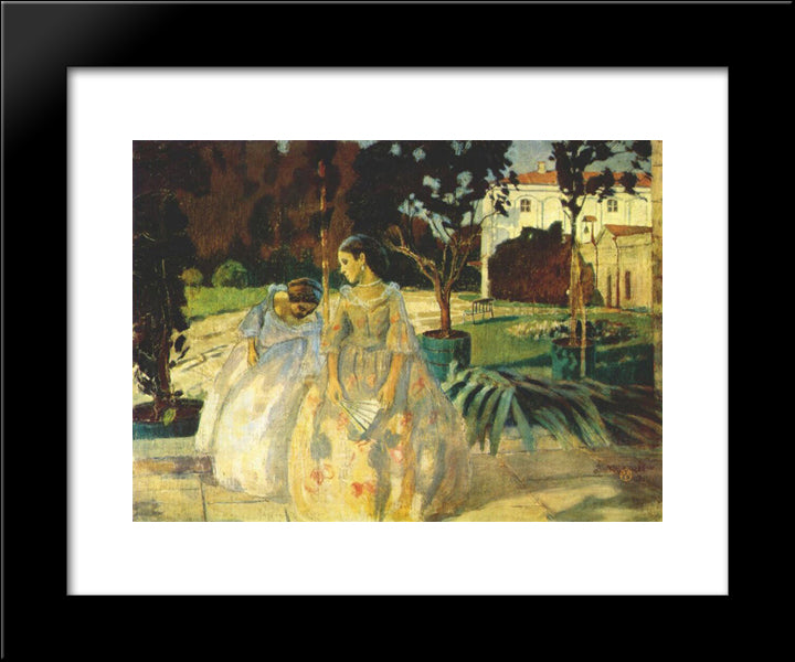 Tapestry 20x24 Black Modern Wood Framed Art Print Poster by Borisov Musatov, Victor