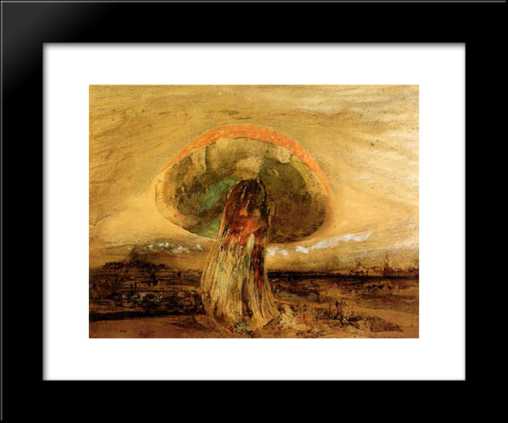 Mushroom 20x24 Black Modern Wood Framed Art Print Poster by Hugo, Victor
