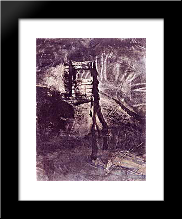 Pecherie At Night 20x24 Black Modern Wood Framed Art Print Poster by Hugo, Victor