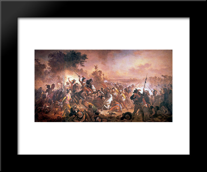 Batalha De Guararapes 20x24 Black Modern Wood Framed Art Print Poster by Meirelles, Victor