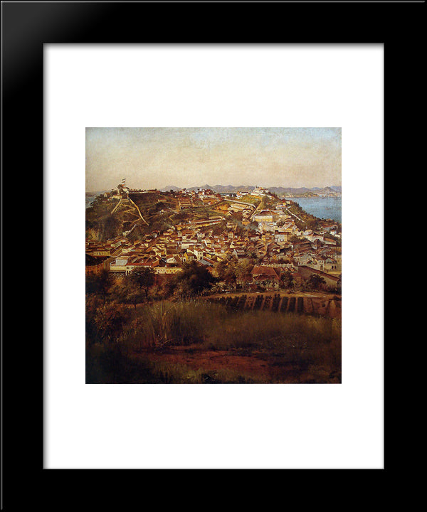 Estudo Para Panorama Do Rio De Janeiro 20x24 Black Modern Wood Framed Art Print Poster by Meirelles, Victor