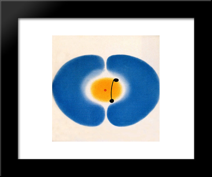 Blue Mandala 20x24 Black Modern Wood Framed Art Print Poster by Pasmore, Victor