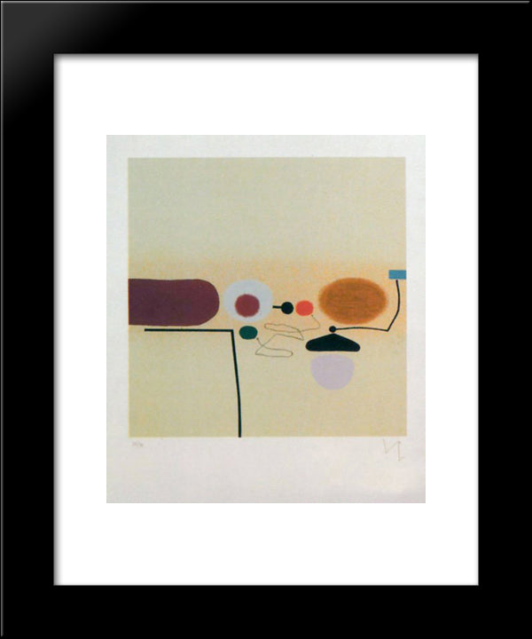 Composite Image Orange And Pink 20x24 Black Modern Wood Framed Art Print Poster by Pasmore, Victor