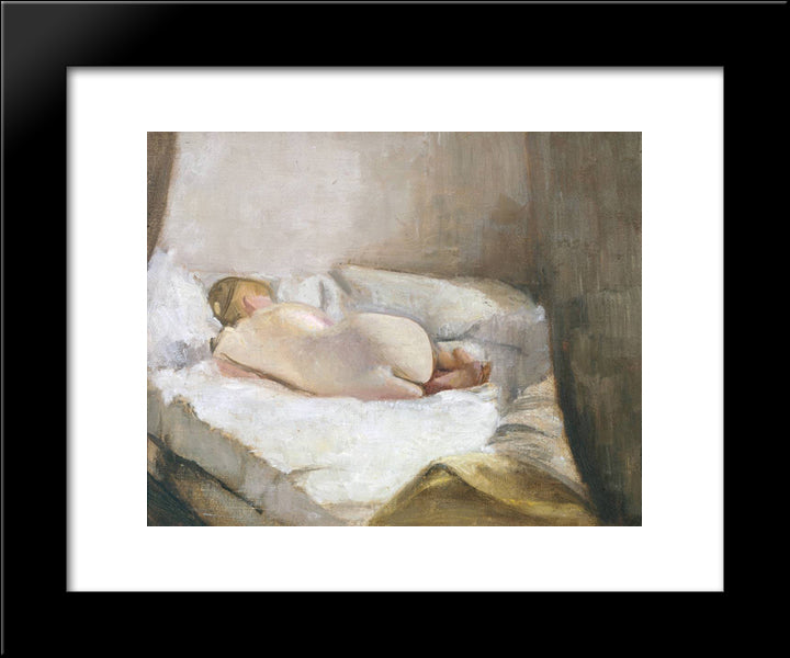 Reclining Nude 20x24 Black Modern Wood Framed Art Print Poster by Pasmore, Victor
