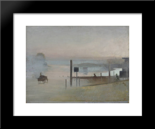 The Quiet River. The Thames At Chiswick 20x24 Black Modern Wood Framed Art Print Poster by Pasmore, Victor
