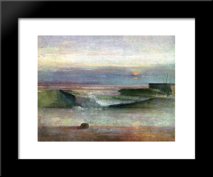 The Wave 20x24 Black Modern Wood Framed Art Print Poster by Pasmore, Victor