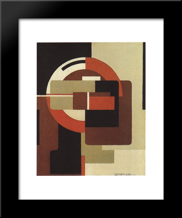 Red Rotation 20x24 Black Modern Wood Framed Art Print Poster by Servranckx, Victor