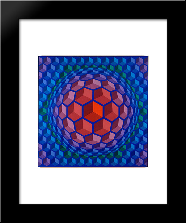 Cheyt Pyr 20x24 Black Modern Wood Framed Art Print Poster by Vasarely, Victor