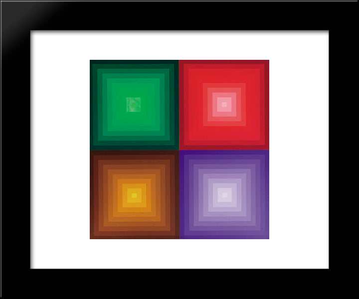 Dva - Dva 20x24 Black Modern Wood Framed Art Print Poster by Vasarely, Victor