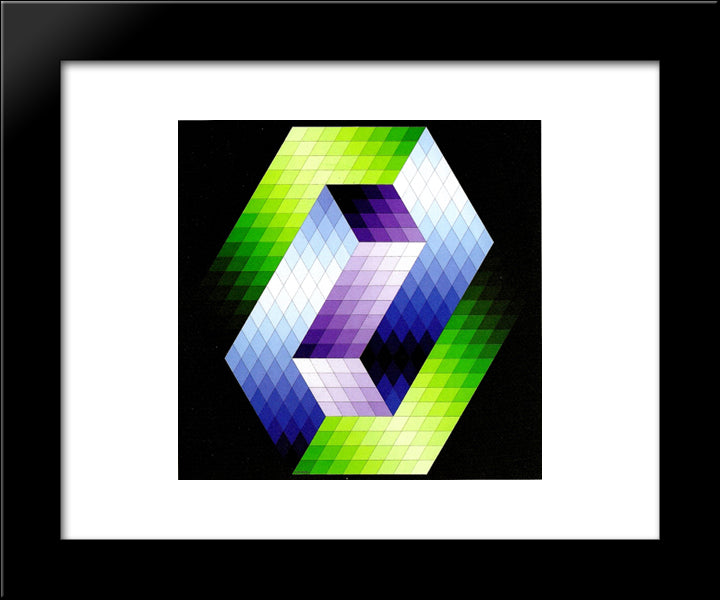 Keple Gestalt 20x24 Black Modern Wood Framed Art Print Poster by Vasarely, Victor