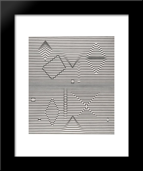 Naissance 20x24 Black Modern Wood Framed Art Print Poster by Vasarely, Victor